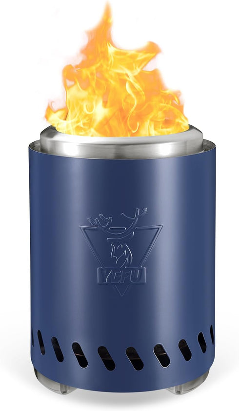 YEFU Tabletop Fire Pit, 9.7 x 7.1 in, Low Smoke Camping Stove for Outdoor & Patio, Safe Burning with Travel Bag & Mini