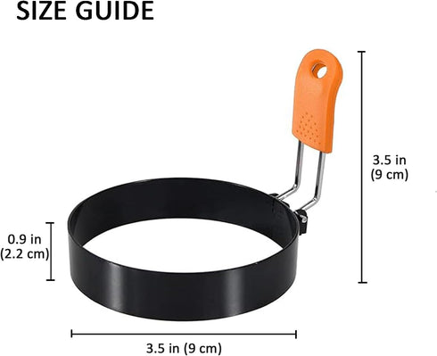 Generic 3.5" Set 4 Nonstick Stainless Steel Egg Rings of with Oil Brush, Round Crumpet Ring Mold for Muffins Pancake