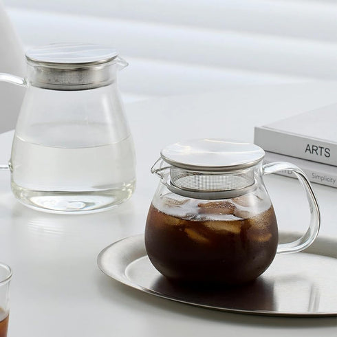 IwaiLoft Glass Teapot with Removable Stainless Steel Filter, Stovetop & Microwave Safe, 15OZ