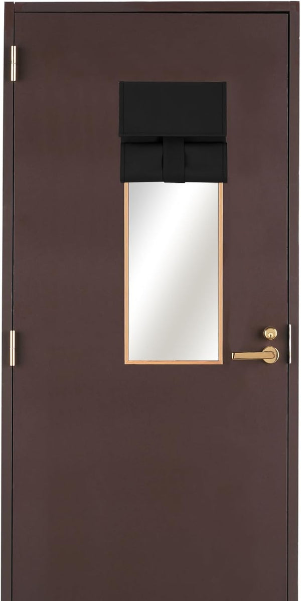 Solid Blackout Lockdown Classroom Door Curtains, Block Lights and Heat for Privacy of Doorway/Glass Window/Patio