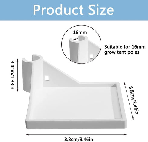 Generic 2 Shelf,16 mm Equipment(White/2 PCS Grow Tent Corner Grow Tent Accessories,White Grow Tent Shelves for Place