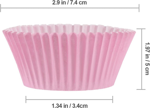 Baking Cups, 100 Pieces Pink Paper Cupcake Liners, Nonstick Muffin Molds for Parties