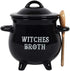 Pacific Giftware Witches Broth Cauldron Ceramic Bowl with Broom Spoon