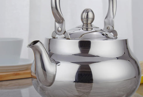 SANQIAHOME Stainless Steel Teapot with Removable Infuser, 71 oz (2000ml) Thickened Stovetop Tea Maker