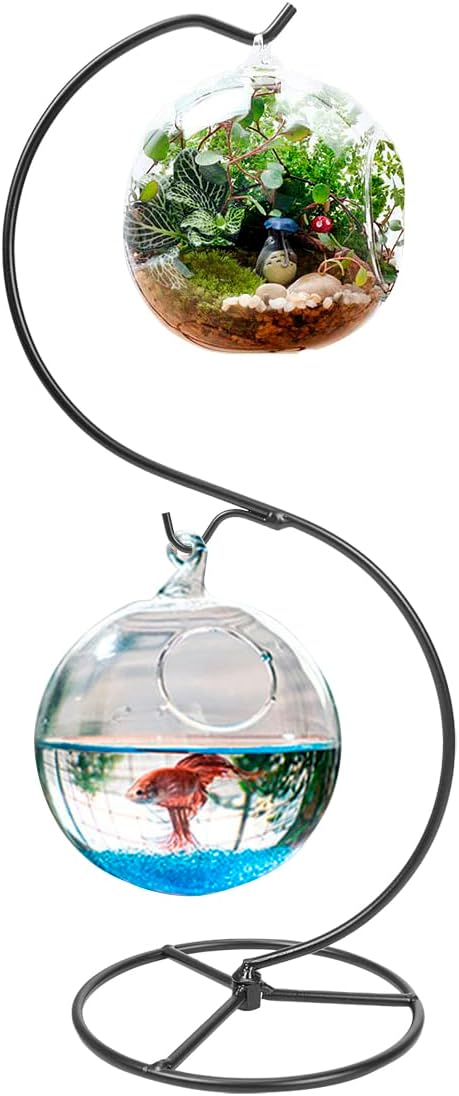 MDNODEQ Hanging Stand Iron S-Shape Display Stand for Planter Terrarium Witch Ball Christmas