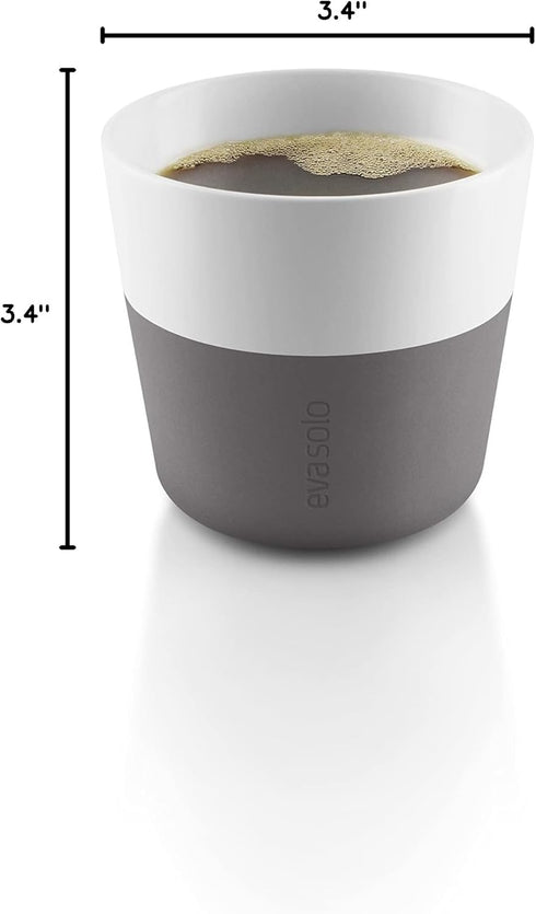 Eva Solo 2 Lungo Tumbler Mugs, 8 oz Porcelain Coffee Cups, Grey