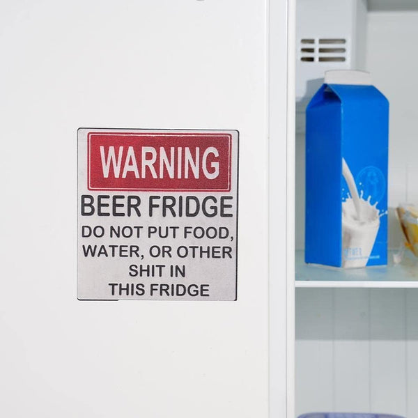 Warning Beer Fridge Magnet, Funny Sign Magnet Stickers, DO NOT Put Food or Water in This Fridge