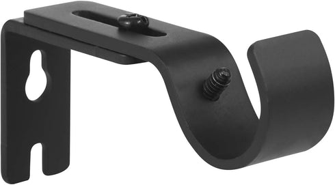 Heavy Duty Adjustable Curtain Rod Brackets, Rod Holders for 1 Inch Rod, Black Color, (Set of 4)