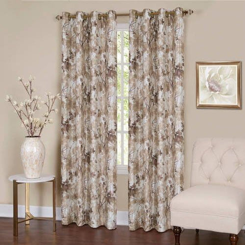 ACHIM Lined Blackout Grommet Window Curtain Panels - 50 Inch Width, 63 Inch Length, Tranquil (Tan)
