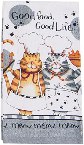 4 Piece Happy Cat Kitchen Set - 2 Terry Towels, Oven Mitt, Potholder
