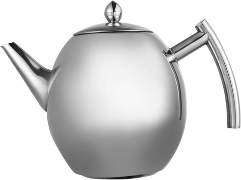 Stainless Steel Tea Kettle, 50 oz (1.5L) Teapot with Removable Infuser Filter for Coffee and Tea