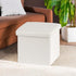 15"x15"x15" B FSOBEIIALEO Small Storage Ottoman Cube Sherpa Ottomans Foot Rest, Foldable Boucle Ottoman, Faux Teddy
