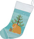 Caroline's Treasures BB9335CS Holland Lop Rabbit Christmas Stocking, Teal Fireplace Hanging Holiday Decor