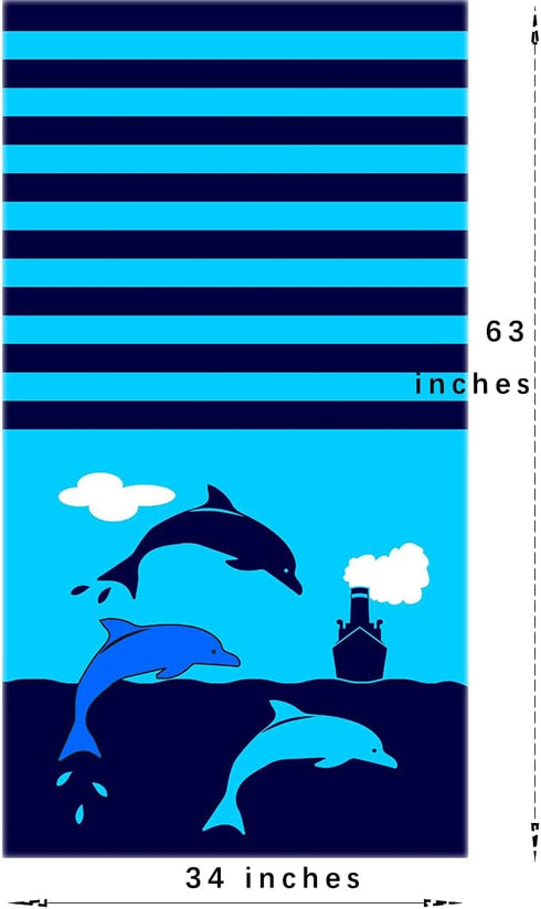 4-Pack 100% 34"x63" Swimming YIFONTIN Beach Towels Cotton Extra Large XL Soft Absorbent Velour Throw Blanket Gift