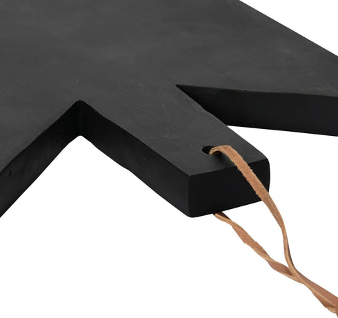 Geometric Wood Cutting Board with Leather Tie by Main + Mesa