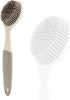 AMORBASE Dish Scrubber, Silicone Soft Bristles Scrub Brush with Scraper Tip, Comfortable Grip
