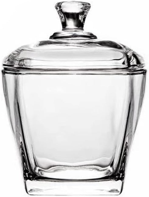 123Arts Glass Sugar Bowl, Candy Jar Storage Jar with Lid for Kitchen Counter