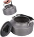 Outdoor Camping Tea Kettle Teapot 1.1L, Portable Coffee Pot Picnic Set, Wood Stove Steamer for Hiking (Grey)