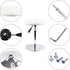 FURWOO Adjustable White Round Vanity Stool - Mini Bar Chair for Salon & Spa