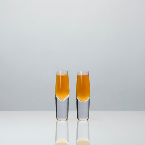 Viski Crystal Heavyweight Shot Glasses, Set of 2 Premium Crystal Clear Glass, 2 oz Shot Glass Gift Set