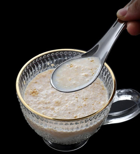 2 Pieces Stainless Steel Soup Spoons, 5.7 x 1.57 Inches, Dinner Spoons for Home Restaurant Use, Silver
