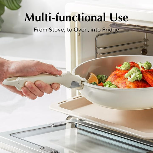 Removable Handle White, Detachable Pan Gripper, Replacement Handle for All Cookware