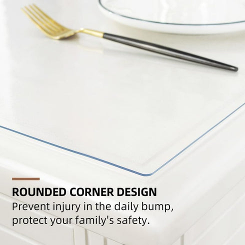 14 24 Inch,1.5mm Warmstar Clear Table Cover Protector x Thick Plastic Table Cover Rectangle,PVC Clear Table