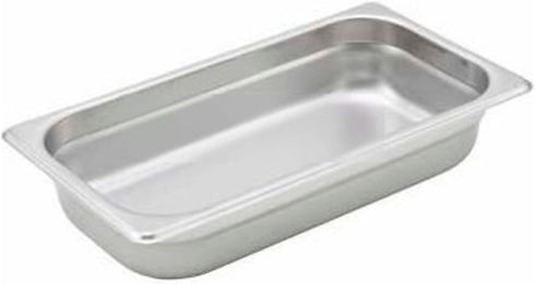 Winco 1/3 Size Anti-Jam Metal Food Pan, 2.5" Deep, 22 Gauge