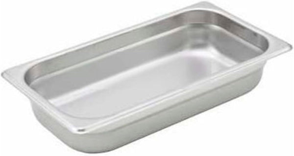 Winco 1/3 Size Anti-Jam Metal Food Pan, 2.5" Deep, 22 Gauge