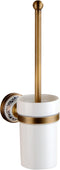 Toilet Brush with Holder for Bathroom, Antique Bronze Wall Mounted Hardware Accessories, Porcelain Design