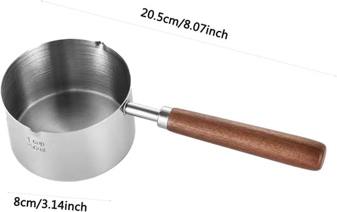 BinaryABC Mini Sauce Pan Cooking Pot Chocolate Melting Pot,Stainless Steel Sauce pan with Pour Spout,Mini Butter Coffee Milk Warmer Pot,Small Nonstick Pot,250ml by BinaryABC