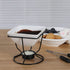 YARNOW Ceramic Butter Warmer Fondue Pot with Tealight Candle, Chocolate Melt Pot for Cheese and Chocolate