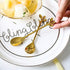 12 pcs Stainless Steel Gold Leaf Coffee Spoon Set, Creative Tableware Dessert Spoons for Ice Cream, Cake, Tea