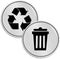 Trash and Recycle Stickers Set of 2 | Weatherproof & UV Stable | Kitchen, Pantry, Office Organization | 3x3" Round
