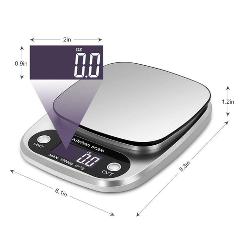 Food Scale 22lb - Digital Kitchen Scales for Weight Grams and Ounces for Cooking and Baking