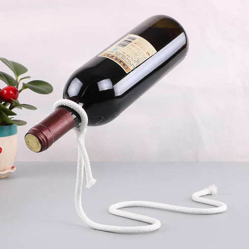 YMTengFei Magic Rope Wine Rack, Creative Metal Chain Suspension Floating Illusion Wine Rack Bottle,Magic Novelty Single