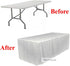 TEKTRUM Fitted Table DJ Jacket Cover, 8-Feet Long, Thick/Heavy Duty/Durable Fabric, White Color (TD-JKT-WHT-8FT)