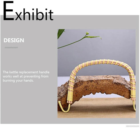 Cabilock 4pcs Teapot Handle Ceramic Decked Accessories Ceramic Kettle Japanese Decorative Kettle Handles Rattan Pot Handle Rural Style Kettle Handles Creative Kettle Handle by Cabilock