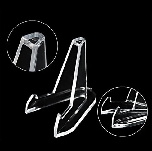 Pack of 5 Mini Clear Acrylic Easel Stands for Pictures, Party Accessories - Durable Design for Home, Office, Shop,