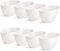 Fasmov 8 Pack Angled Melamine Serving Bowls, Large Party Snack Bowls, Salad Bowls for Weddings, Buffet, White