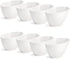 Fasmov 8 Pack Angled Melamine Serving Bowls, Large Party Snack Bowls, Salad Bowls for Weddings, Buffet, White