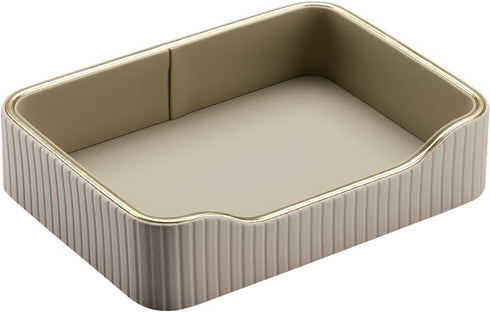KINGFOM Prefume Tray, PU Leather Valet Tray Nightstand Organizer Trays for Men Women, Table Centerpieces Decorative