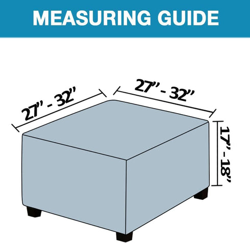 VIENLOVE Square Ottoman Slipcover Polyester Blend Folding Storage Stool Furniture Protector Stretch Ottoman Cover