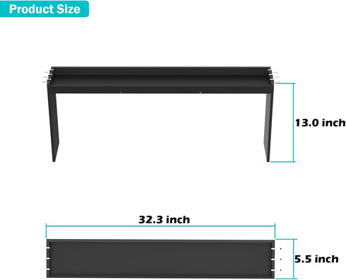 NKM 32.5inch counter bamboo spice rack,stove top shelf,over the stove shelf for back of stove,kitchen shelf for spice
