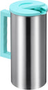Cabilock Stainless Steel Iced Tea Pitcher, Beverage Carafe with Lid for Hot Cold Water, Fridge Use