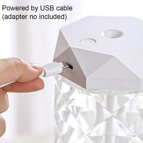 USB Desktop Crystal Humidifier 1000ml - No Noise with 7 Colors LED Night Light for Home, Office, Bedroom, Babies Room