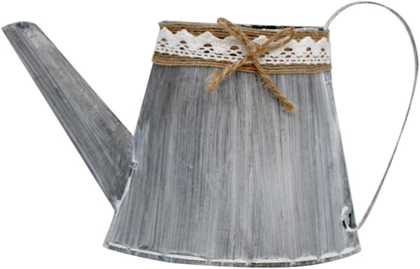 Yardwe 1 Pc Vintage Metal Planter Pots, Decorative Wall Planter Pitcher Vase for Dried Flowers, Galvanized
