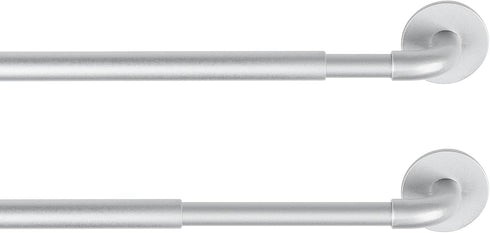 KXLife 2 Pack Adjustable Sticky Self Adhesive Curtain Rod, 3/8 Inch for Metal Wood Doors, Nickel