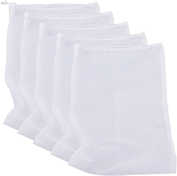 75 Micron Fine Mesh Nylon Straining Bag, Multi Purpose Food Strainer for Nut Milk, Juice, Cold Brew, Home Brewing (5