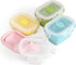 Collapsible Silicone Food Storage Container, Portion Control with Clip-on Lid, Pack of 4
